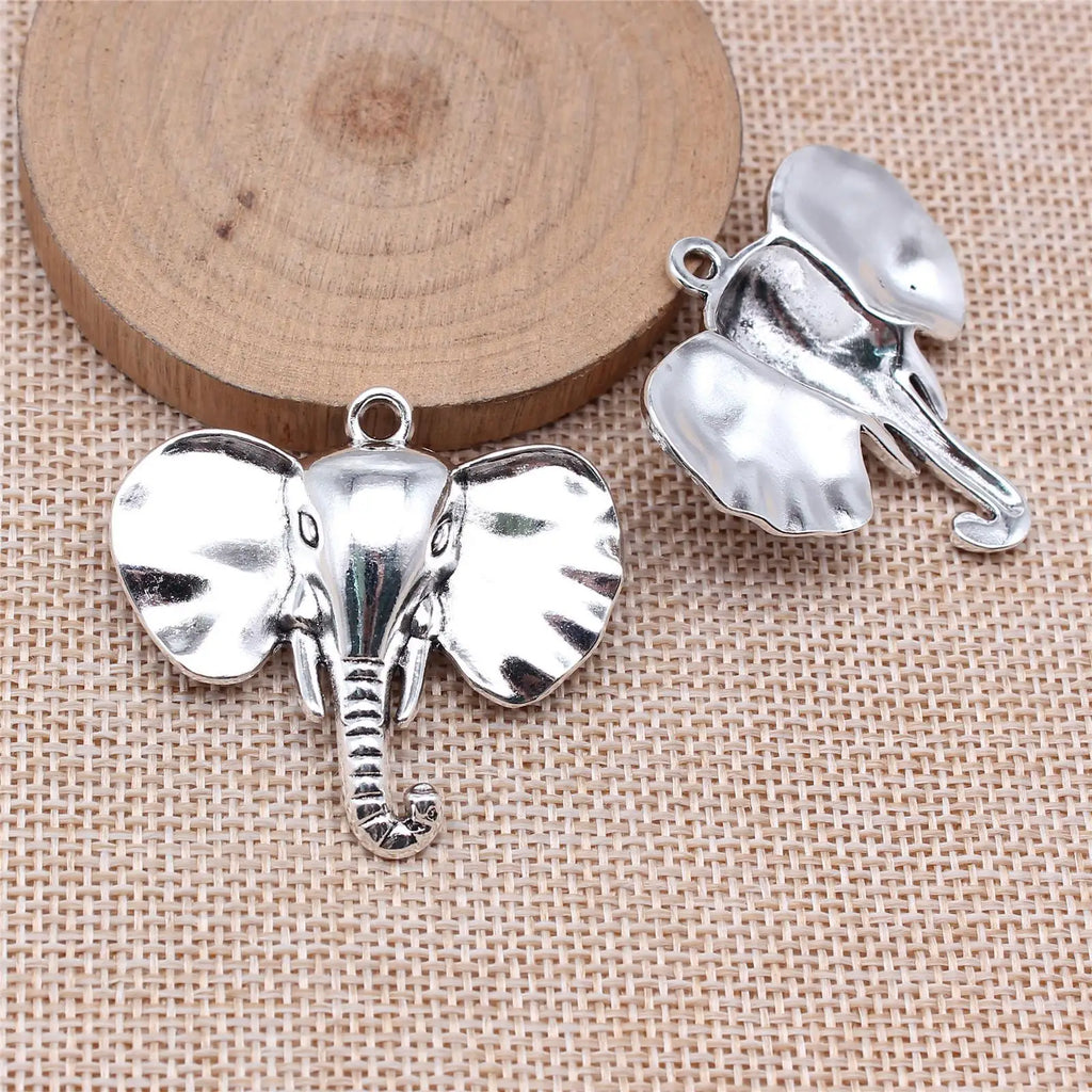 40x44mm 8g Multicolor Zinc Alloy Elephant Charm Pendant for Animal Theme DIY Jewelry Making