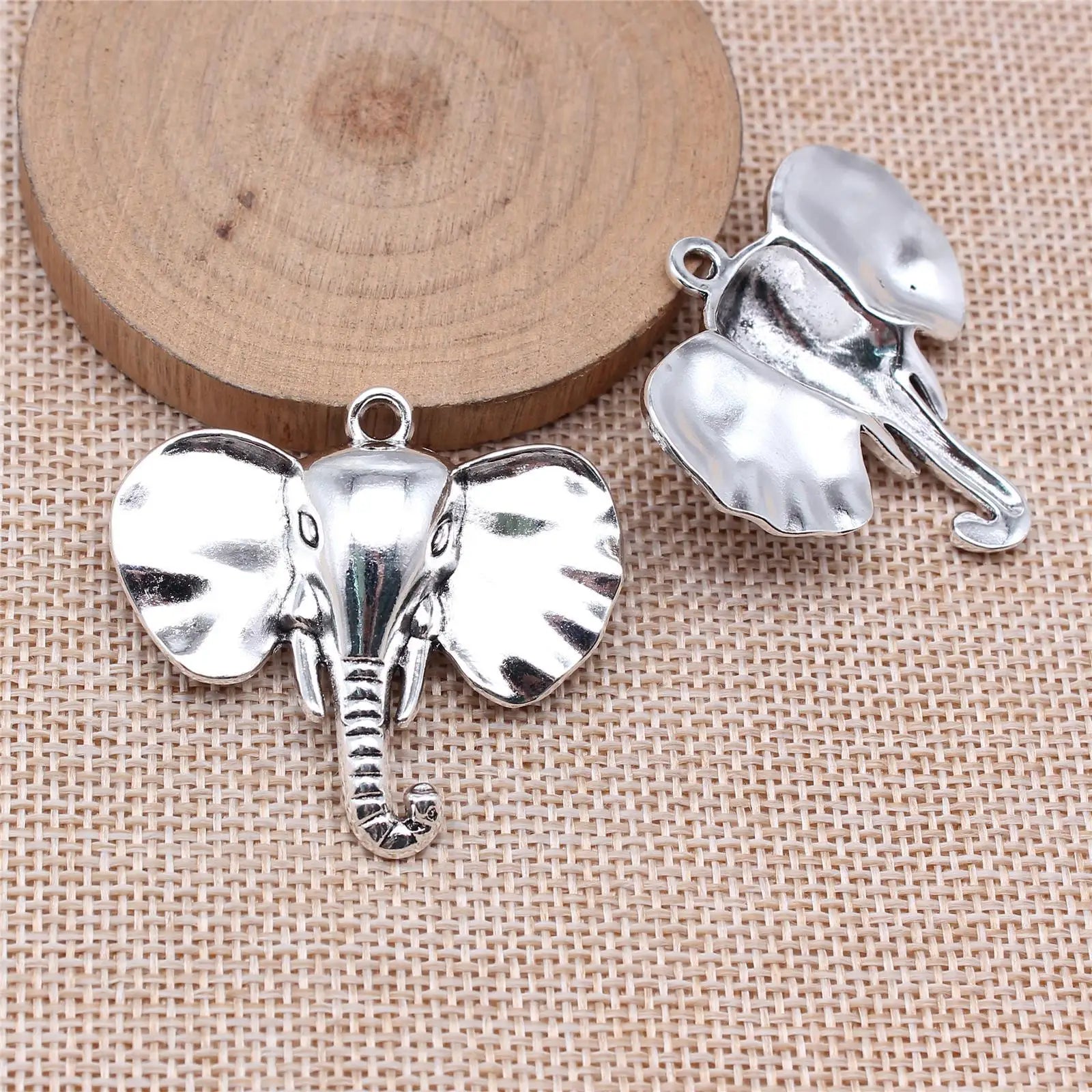 40x44mm 8g Multicolor Zinc Alloy Elephant Charm Pendant for Animal Theme DIY Jewelry Making