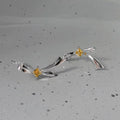 Sweet Cool Silver Bow Stud Earrings Copper Micro Pave Zircon Fashion Jewelry