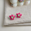 Sweet Cool Candy Color Liquid Flower Stud Earrings Copper Micro Pave Zircon Floral Jewelry