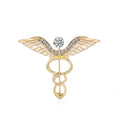 Elegant Angel Wing Alloy Rhinestone Brooch With Crystal Accent, Luxury Lapel Pin Suit Accessory Gift