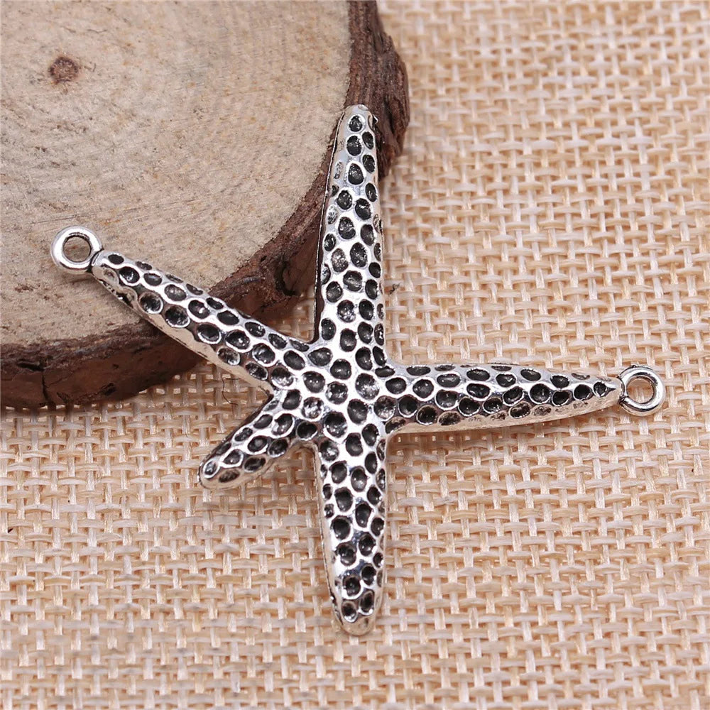 40x33mm 3g Multicolor Zinc Alloy Starfish Connector Charm for DIY Necklace Bracelet Jewelry Making