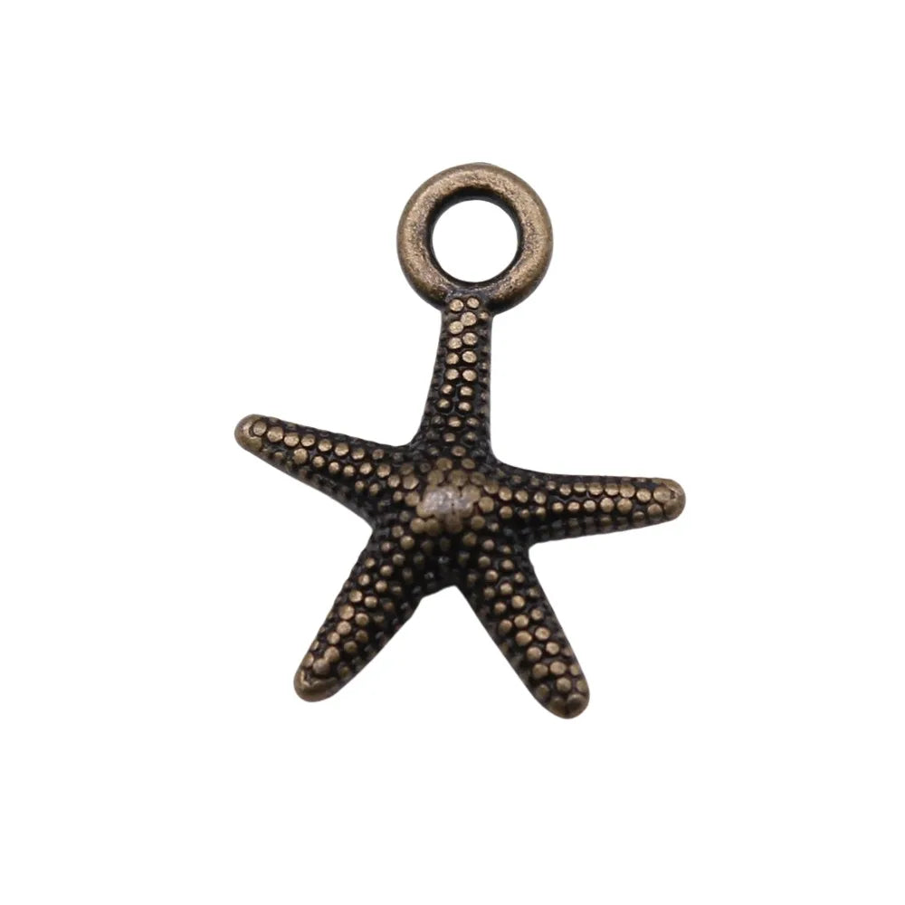 13x16mm 0.6g Multicolor Zinc Alloy Starfish Charm Pendant for DIY Ocean Theme Jewelry Making