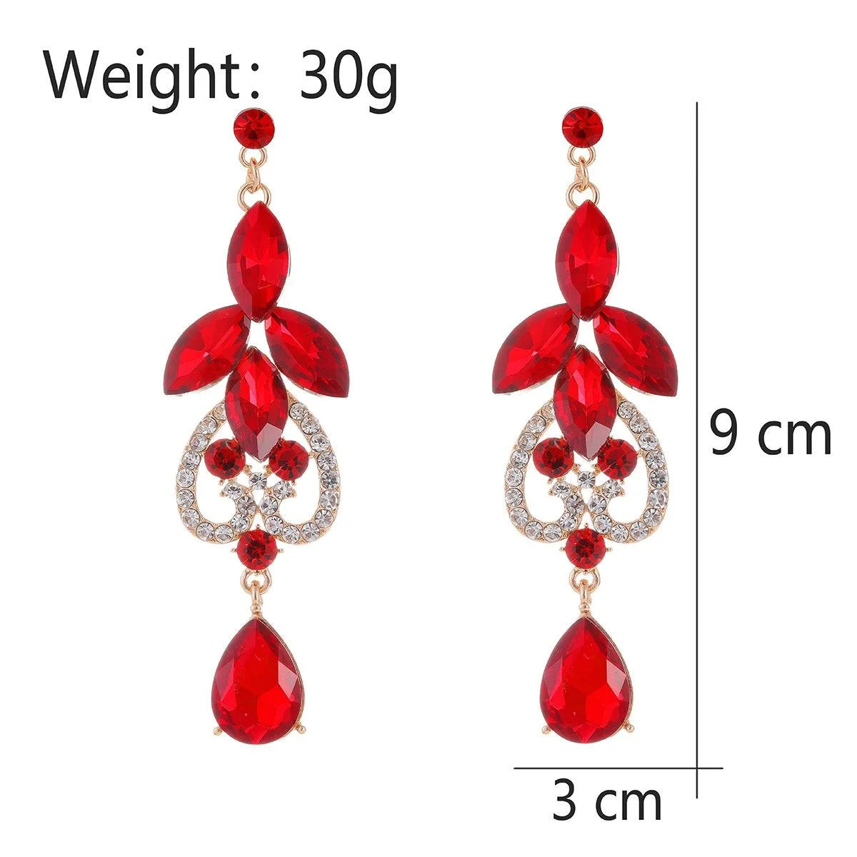 Luxury Crystal Rhinestone Drop Earrings For Women, Elegant Bridal Wedding Banquet Party Dress Jewelry