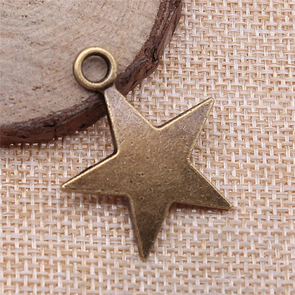 35x29mm 6.8g Multicolor Zinc Alloy Five Point Star Charm Pendant for DIY Jewelry Accessories