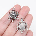 26x19mm 1.4g Multicolor Zinc Alloy Round Pattern Connector Charms for DIY Earrings and Pendants