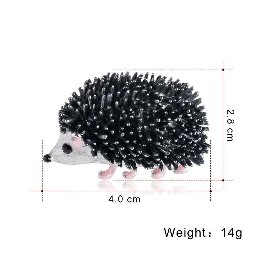 Cute Cartoon Enamel Hedgehog Animal Brooch, Alloy Rhinestone Lapel Pin Corsage Suit Accessory Gift