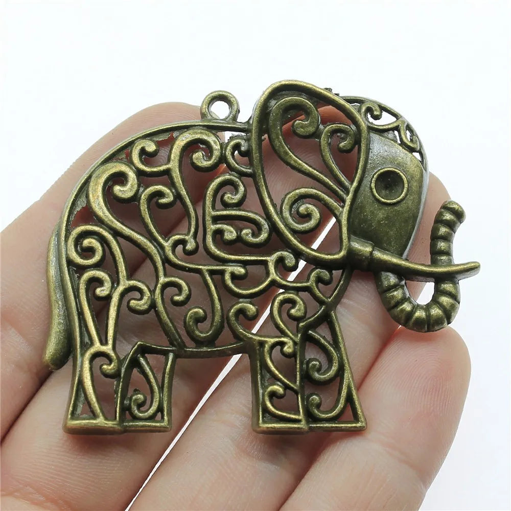 60x50mm 12.5g Multicolor Zinc Alloy Elephant Charm Pendant for DIY Bracelet Necklace Jewelry Making