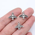 14x16mm 0.7g Antique Silver Zinc Alloy Bee Charm Pendant for DIY Necklace Bracelet Jewelry Making