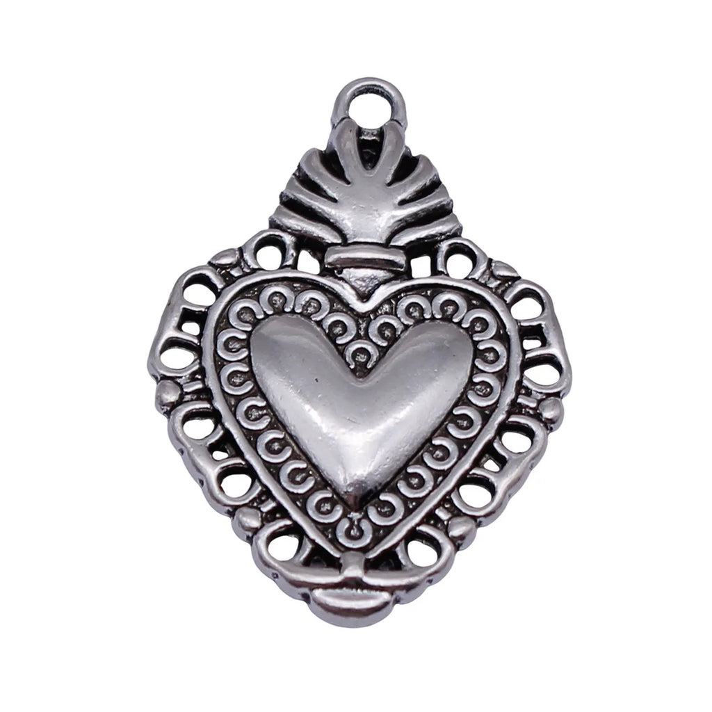 29x20mm 2.9g Antique Silver Zinc Alloy Gothic Heart Charm Pendant for DIY Necklace Bracelet Jewelry
