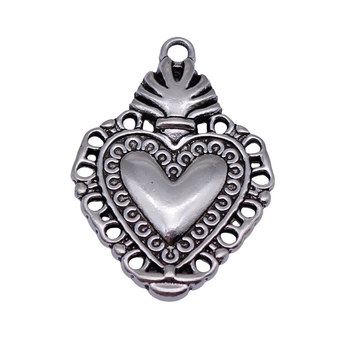 29x20mm 2.9g Antique Silver Zinc Alloy Gothic Heart Charm Pendant for DIY Necklace Bracelet Jewelry