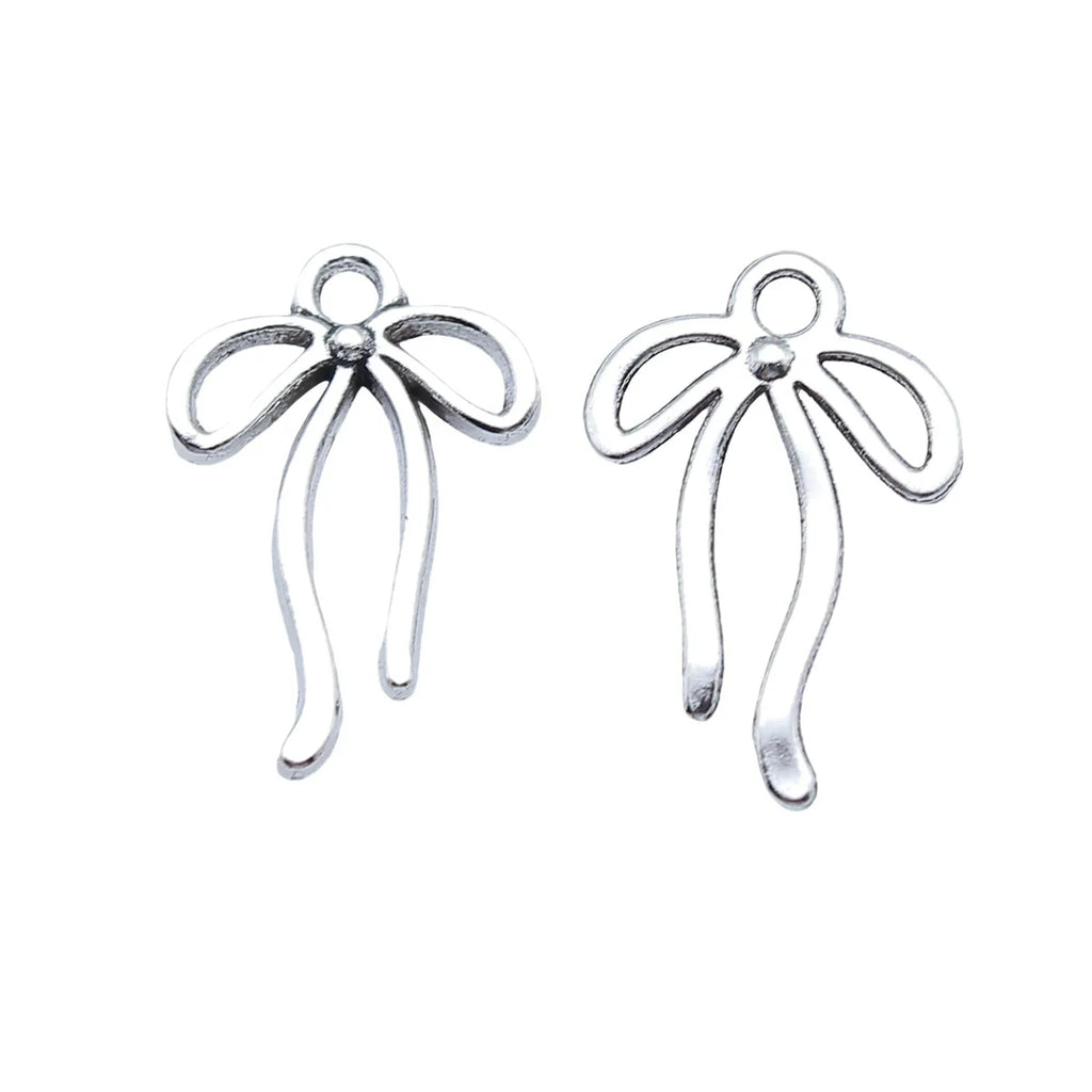 21x14mm 0.69g Antique Silver Zinc Alloy Bow Butterfly Charm Pendant for Bracelet Necklace DIY Jewelry Making