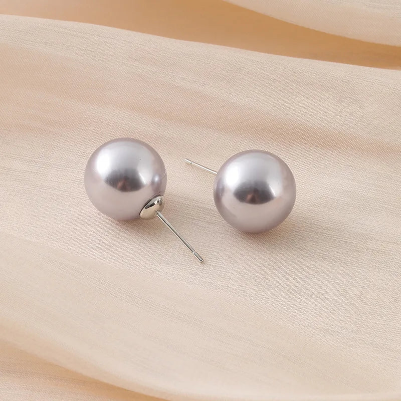 Elegant Large Light Purple Pearl Spiral Alloy Stud & Clip On No Piercing Statement Earrings