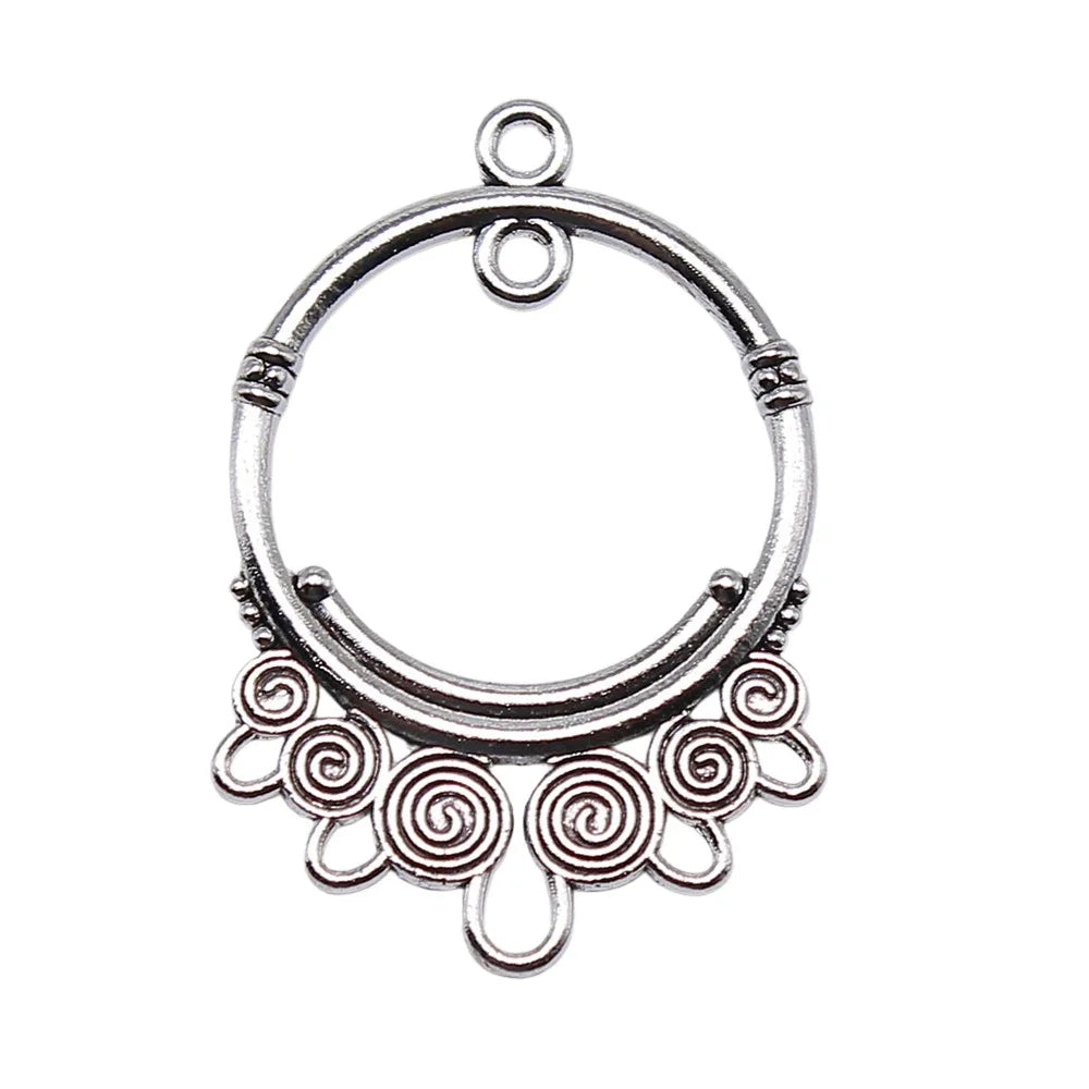 34x23mm 2.8g Multicolor Zinc Alloy Geometric Earring Connector Charm for DIY Earrings Jewelry Making