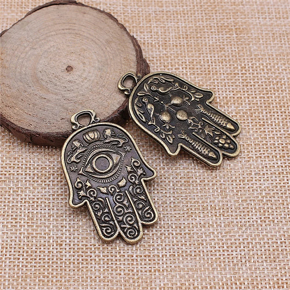 48x30mm 8.8g Multicolor Zinc Alloy Large Hand Charm Pendant for DIY Necklace Bracelet Making