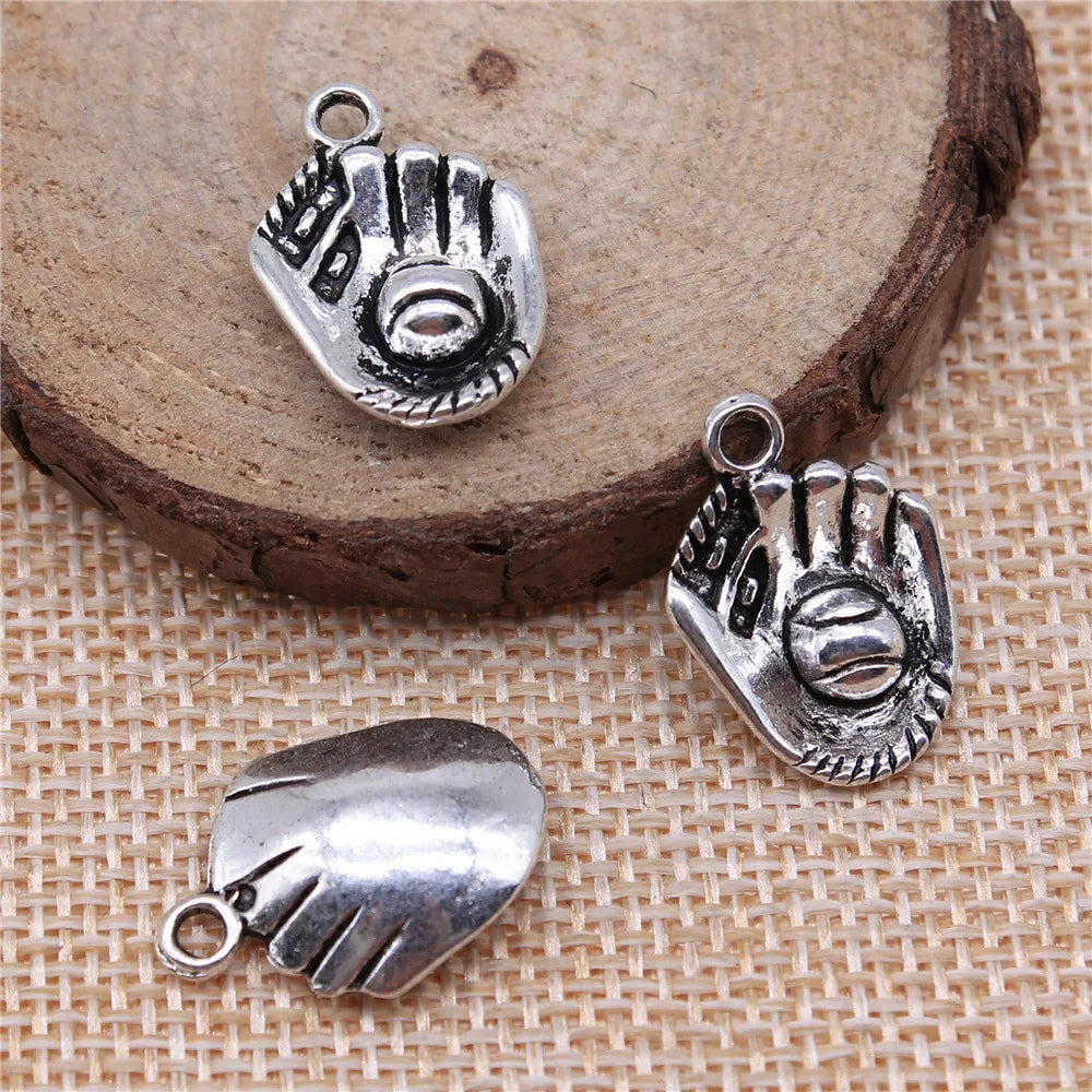 20x14mm 2.3g Multicolor Zinc Alloy Baseball Charm Pendant for DIY Sports Necklace Bracelet Jewelry