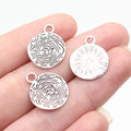 19x15mm 1.05g Antique Silver Zinc Alloy Round Placemat Cushion Charm Pendant for Necklace Bracelet Jewelry Making