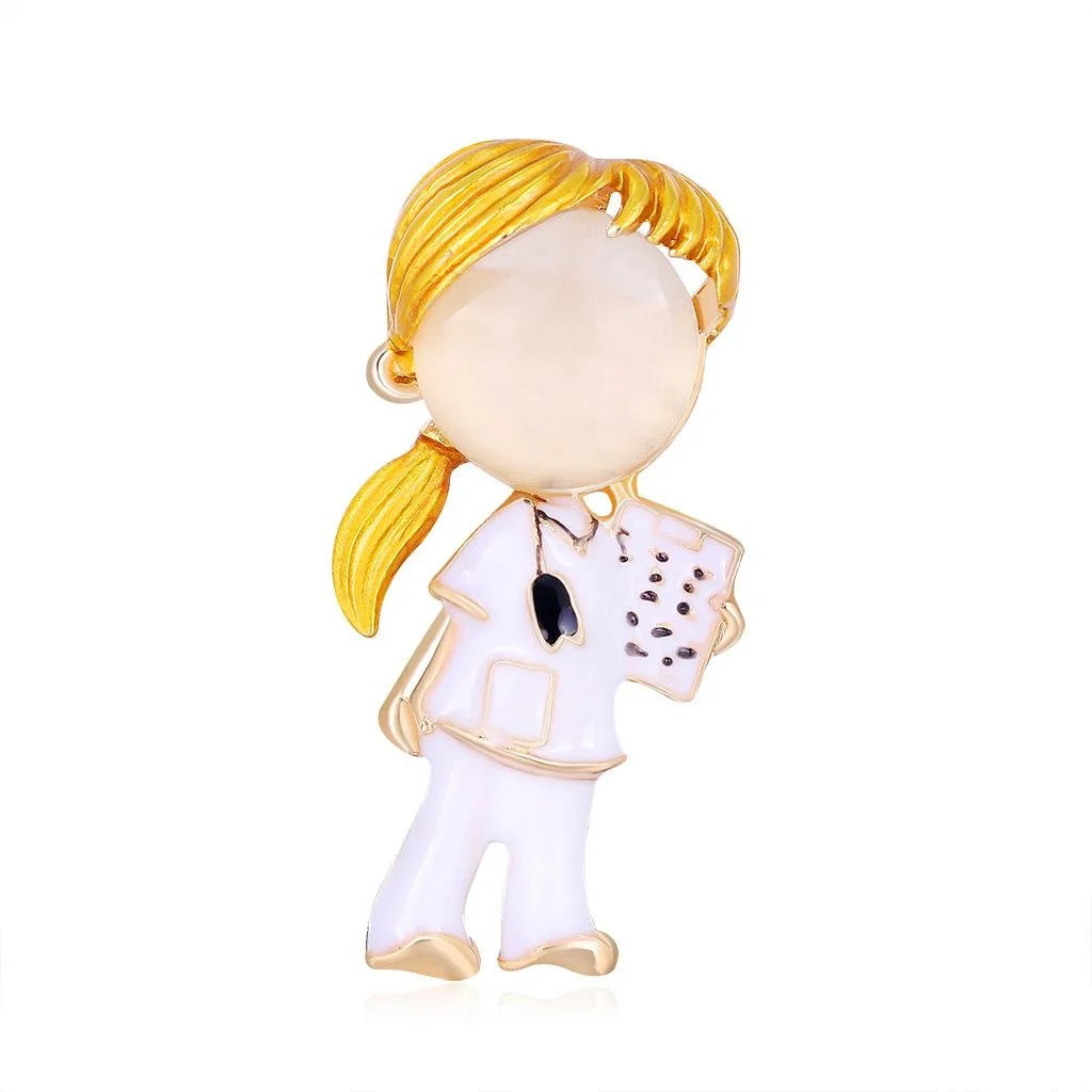 Cute Korean Style Girl Boy Enamel Alloy Brooch, Fashion Lapel Pin Corsage Suit Accessory Gift