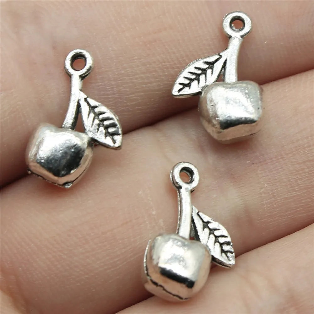 15x10mm 1.5g Antique Silver Zinc Alloy Apple Charm Pendant for DIY Bracelet Necklace Making