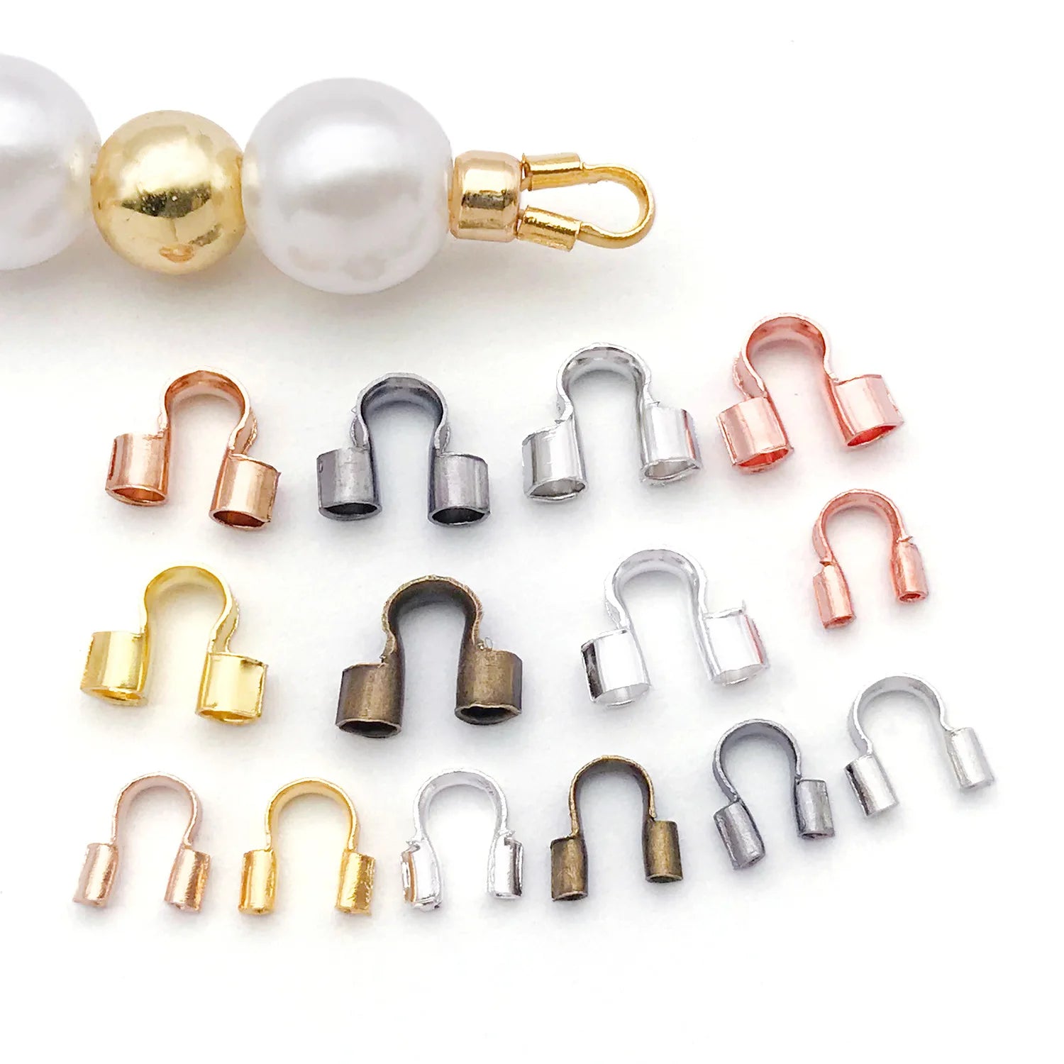 Copper U Shape Horseshoe Wire Guard Protector Connector for DIY Bracelet Necklace Finishing