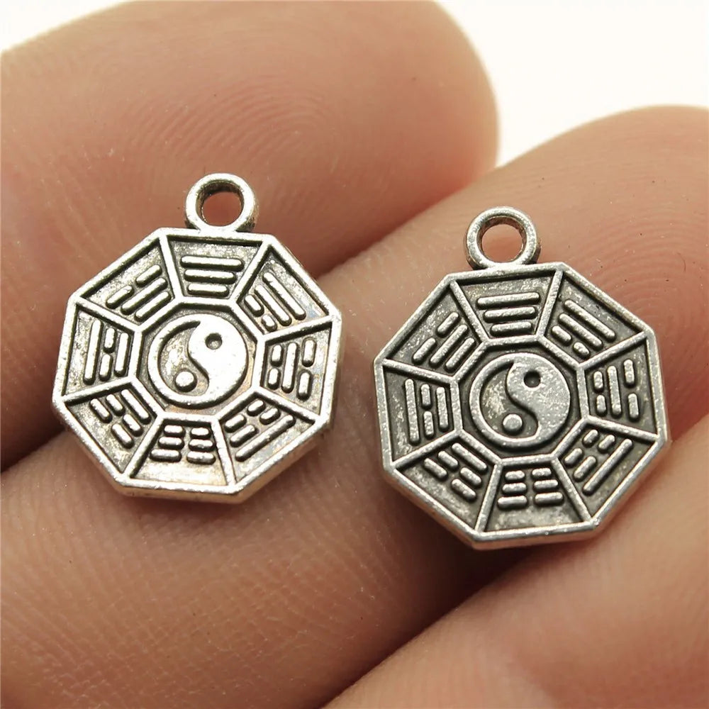 16x13mm 1g Multicolor Zinc Alloy Tai Chi Charm Pendant for DIY Bracelet Necklace Jewelry Making