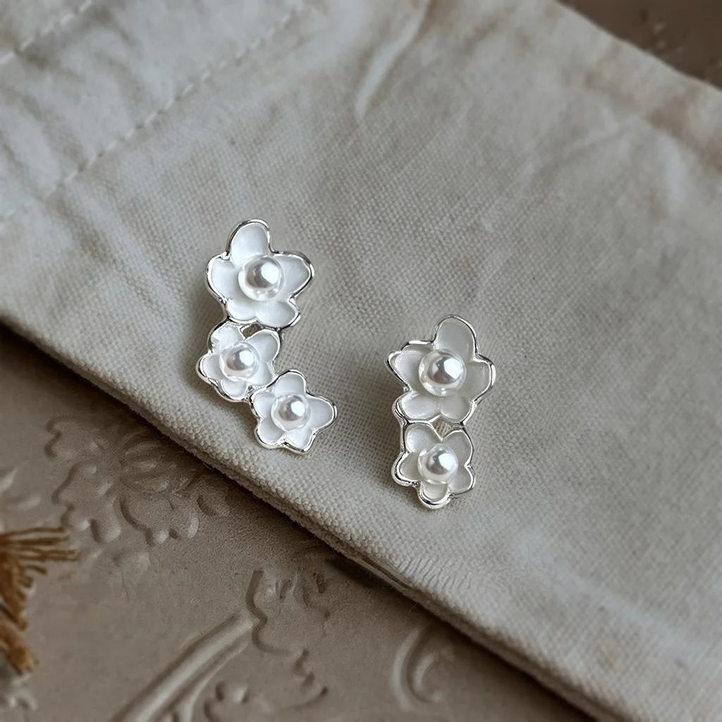 Eco-Friendly Copper Plum Blossom Drop Earrings New Chinese Ethnic Floral Jewelry For Women