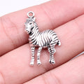 30x17mm 1.9g Antique Silver Zinc Alloy Zebra Charm Pendant for DIY Necklace Bracelet Jewelry Making