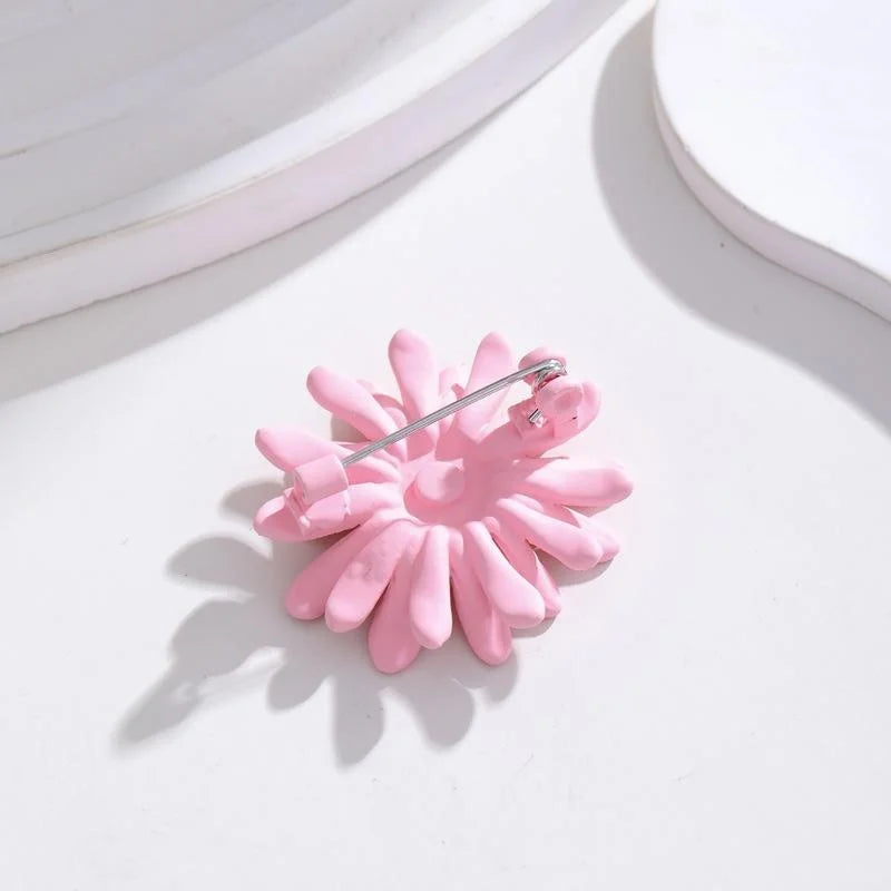 Cute Enamel Daisy Sunflower Brooch For Women, Fresh Floral Lapel Pin Corsage Suit Accessory Gift