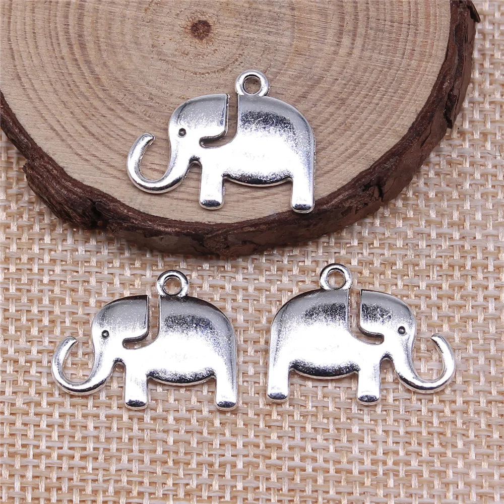 22x17mm 2g Antique Silver Zinc Alloy Elephant Charm Pendant for DIY Necklace Bracelet Making