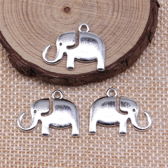 22x17mm 2g Antique Silver Zinc Alloy Elephant Charm Pendant for DIY Necklace Bracelet Making