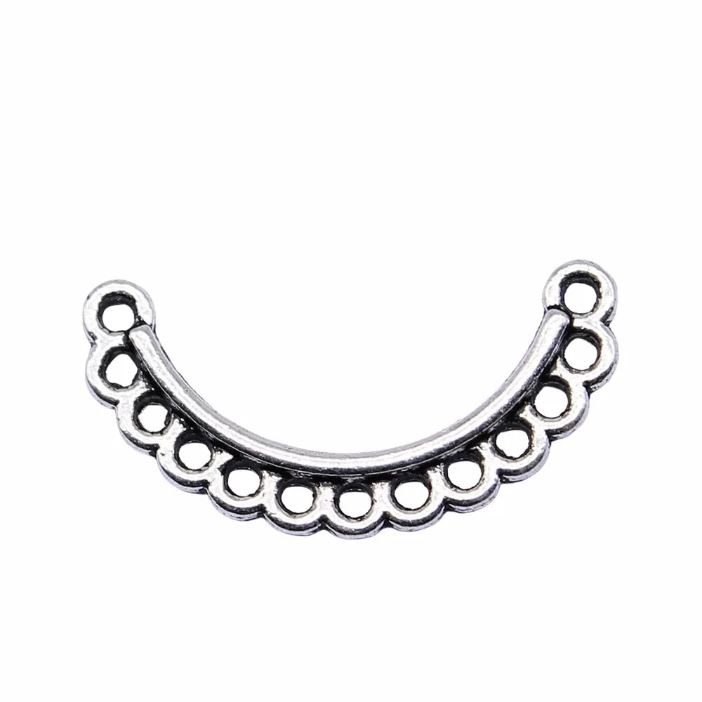 23x12mm 0.75g Antique Silver Zinc Alloy Hollow Geometric Earring Connector Charms for DIY Earrings