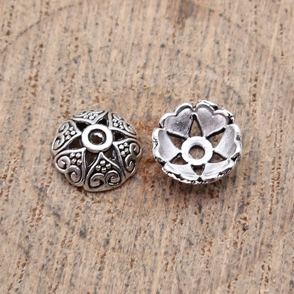 8x8x3mm 0.24g Multicolor Zinc Alloy Flower Bead Caps Jewelry Findings for DIY Bracelet Necklace Making
