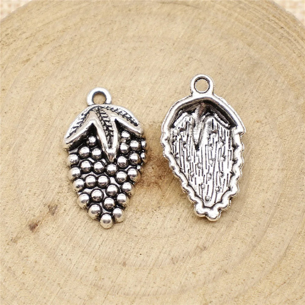 21x12mm 1.5g Multicolor Zinc Alloy Grape Charm Pendant for DIY Fruit Theme Jewelry Making