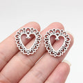 25x23mm 2.7g Antique Silver Zinc Alloy Heart Charm Pendant for Necklace Bracelet DIY Jewelry