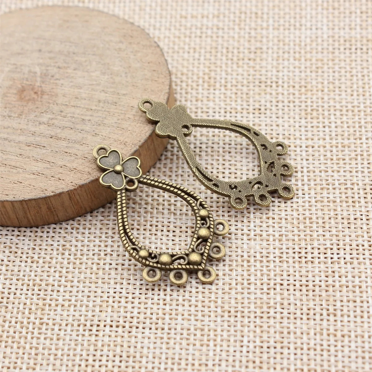 41x23mm 2.7g Multicolor Zinc Alloy Teardrop Earring Connector Charm for DIY Dangle Earring Making