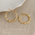14K Gold Plated Copper Geometric Hoop Earrings, Minimalist Statement Jewelry