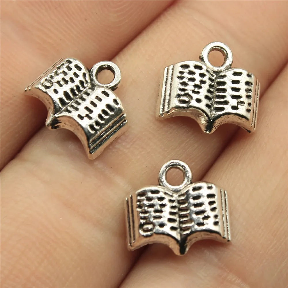 11mm 0.9g Multicolor Zinc Alloy Book Charm Pendant for DIY Necklace Bracelet Jewelry Making