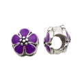 Purple Zinc Alloy Rhinestone Large Hole Loose Metal Beads for DIY Bracelet Necklace