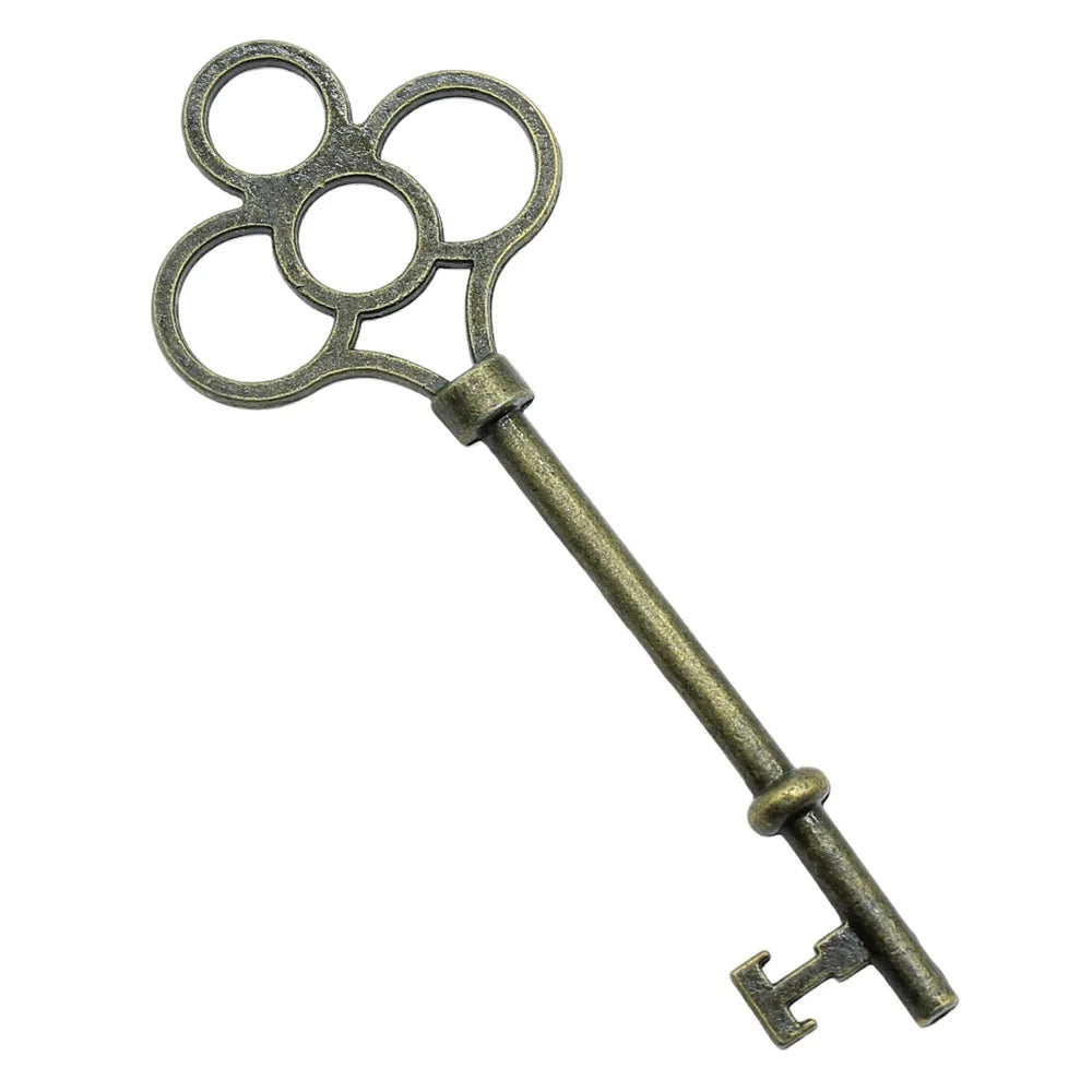 74mm 5.2g Antique Bronze Zinc Alloy Key Charm Pendant for DIY Necklace Bracelet Jewelry Making
