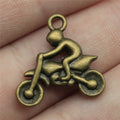 21x21mm 3.1g Multicolor Zinc Alloy Motorcycle Racing Charm Pendant for DIY Sports Jewelry Making