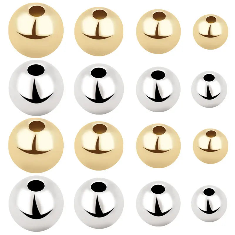 Copper Alloy Round Loose Metal Beads 3mm 4mm 5mm 6mm for DIY Bracelet Jewelry Making