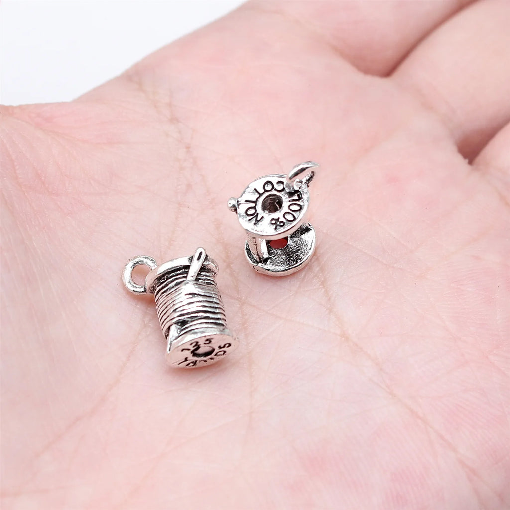 14x10mm 2g Antique Silver Zinc Alloy Yarn Ball Charm Pendant for DIY Knitting Theme Jewelry Making