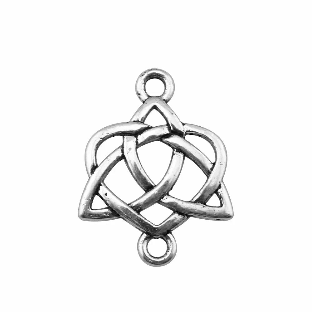 25x19mm 1.5g Zinc Alloy Celtic Symbol Celtic Knot Connector Charm for DIY Bracelet Necklace Jewelry Making