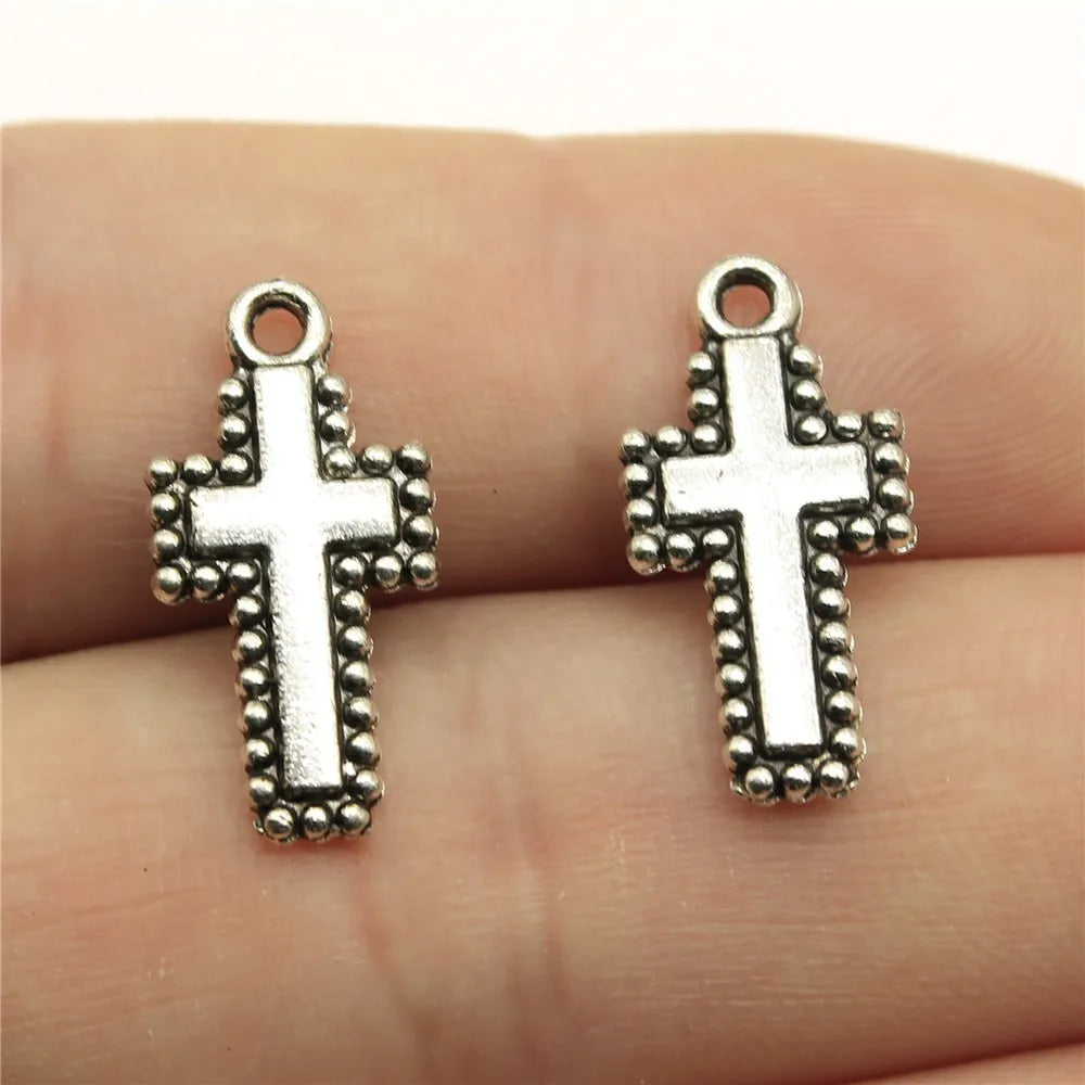 20x10mm 1g Antique silver zinc alloy Cross charm pendant for DIY bracelet necklace jewelry making