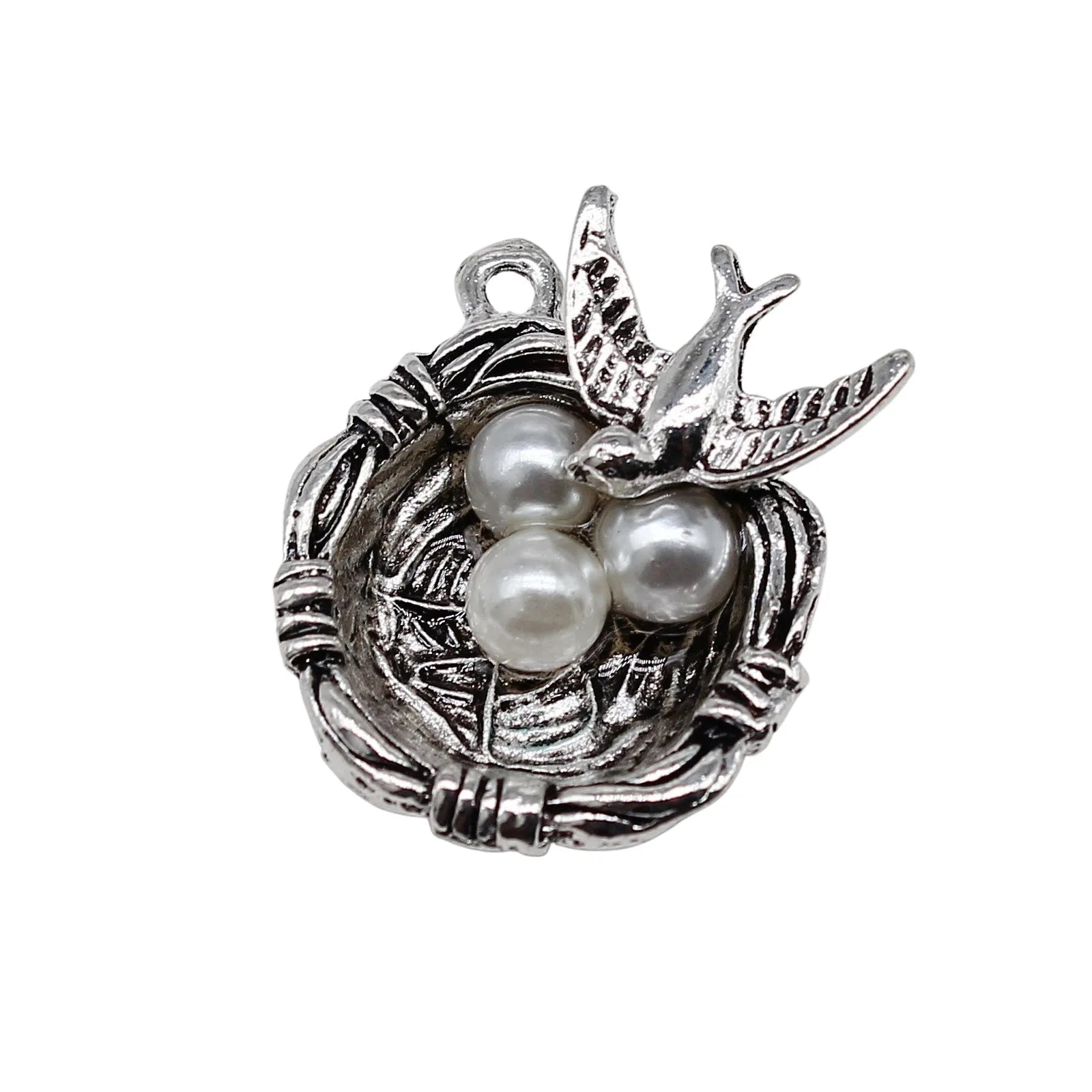24x25mm 4.5g Multicolor Zinc Alloy Bird Nest Charm Pendant for DIY Necklace Bracelet Jewelry Making