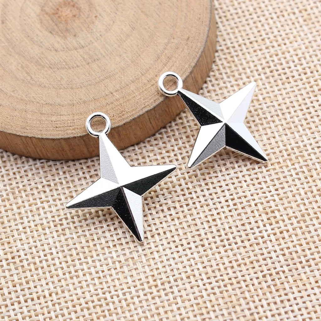 29x25x5.6mm 3.5g Multicolor Zinc Alloy Cross Star Charm Pendant for Necklace Bracelet DIY Jewelry Making