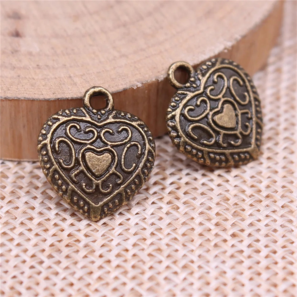 16x14mm 1.7g Multicolor Zinc Alloy Heart Charm Pendant for DIY Necklace Bracelet Jewelry Making