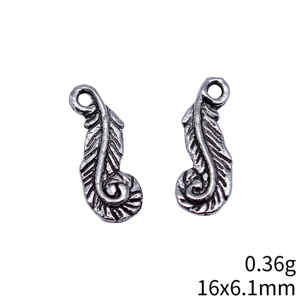 16x6.1mm 0.36g Antique Silver Zinc Alloy Leaf Charm Pendant for DIY Bracelet Necklace Jewelry Making