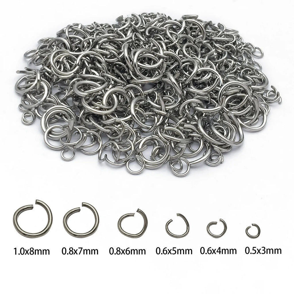 Stainless Steel Open Jump Rings C Rings Connector Findings for DIY Necklace Bracelet