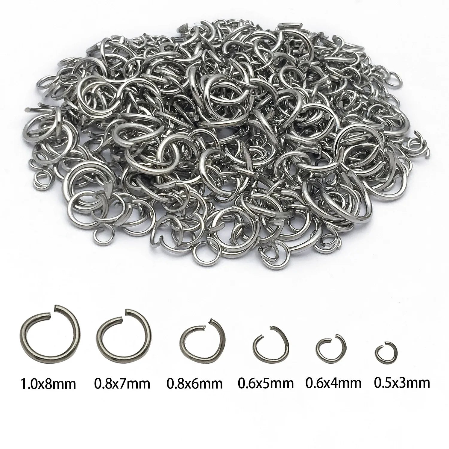 Stainless Steel Open Jump Rings C Rings Connector Findings for DIY Necklace Bracelet